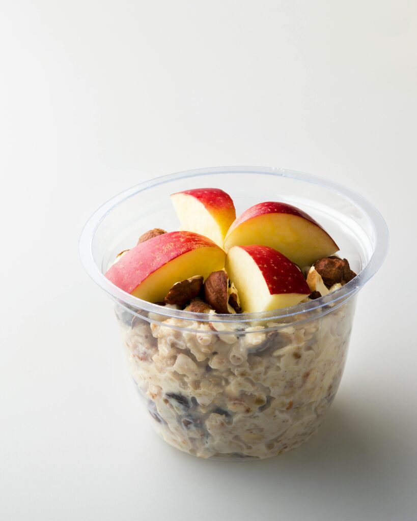 Cottage cheese topped with fruits and nuts – high protein breakfast ideas for busy mornings